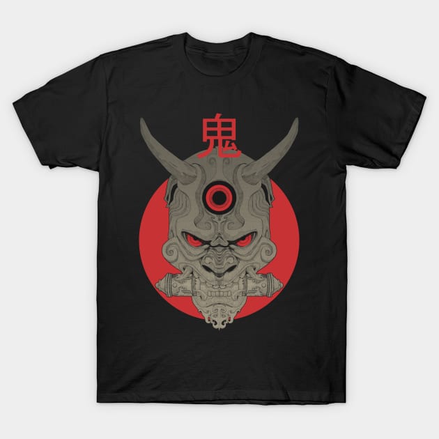 Oni (Black/Red) T-Shirt by Abirdeer